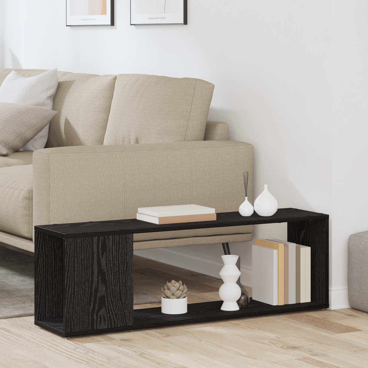 TV Cabinet Set Black 100 x 24 x 63 cm Engineered Wood