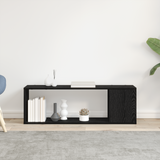 TV Cabinet Set Black 100 x 24 x 63 cm Engineered Wood - Top-Down View