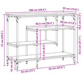 Console Table with Shelf Black oak 100 x 35 x 75 cm - Extra Image