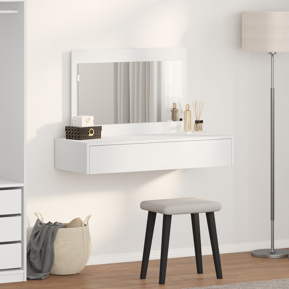 Dressing Table White 100 x 40 x 70 cm Engineered Wood