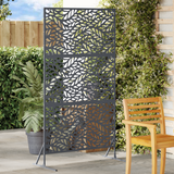Privacy Screen 100 x 50 x 180 cm Steel Anthracite - Front View