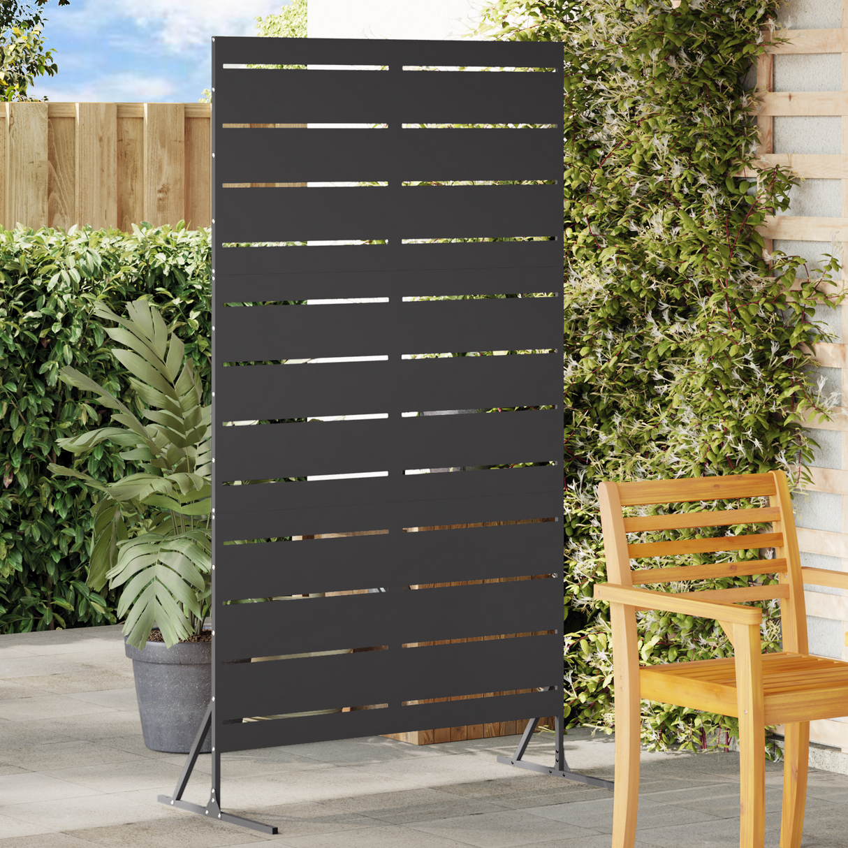 Privacy Screen 100 x 50 x 180 cm Steel Black