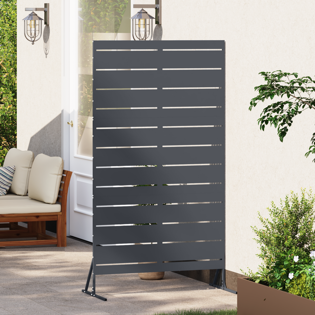 Privacy Screen 100 x 50 x 180 cm Steel Anthracite