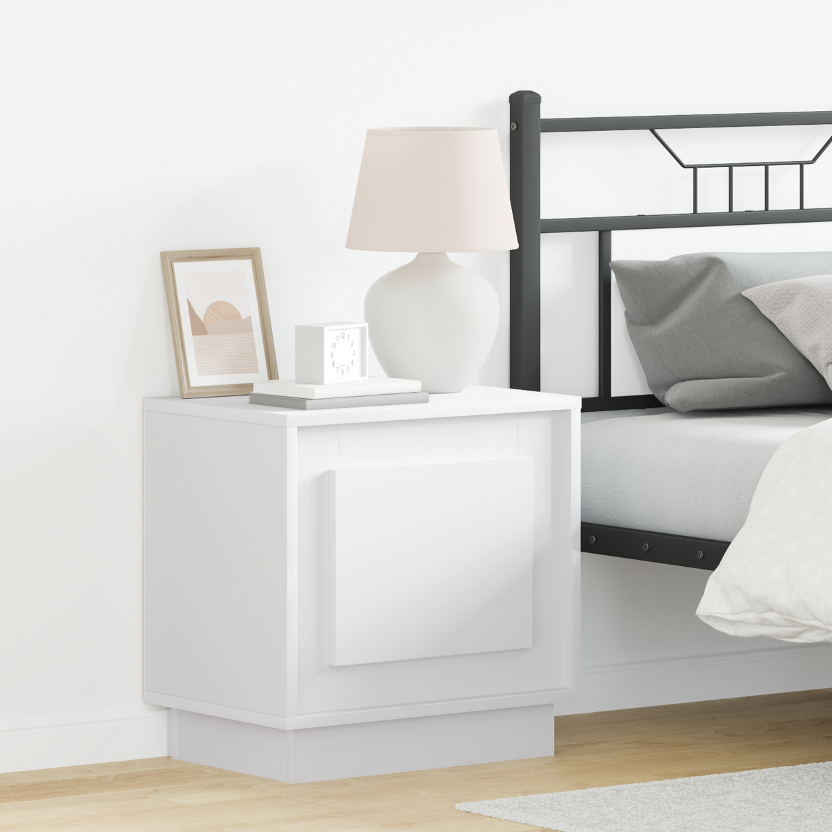 Bedside Cabinet White 44 x 34,5 x 45 cm Engineered Wood