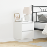 Bedside Cabinet 2 pcs White 39 x 34,5 x 50 cm Engineered wood - Side View