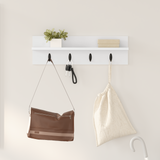 Wall-Mounted Coat Rack White 60 x 10,5 x 18 cm Engineered wood