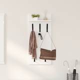 Wall-Mounted Coat Rack White 40 x 10 x 90 cm Engineered wood - Side View