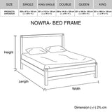 4 Pieces Bedroom Suite in Solid Wood Veneered Acacia Construction Timber Slat Double Size Oak Colour Bed, Bedside Table & Dresser - Close-Up Angle