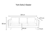 3 Seater Faux Sofa Brown Lounge Set for Living Room Couch with Wooden Frame - Rear View