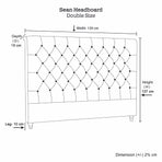 Bed Head Double Size French Provincial Headboard Upholsterd Fabric Charcoal