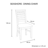 2x Wooden Frame Leatherette Solid Wood Acacia Dining Chairs in Silver Brush Colour - Rear View
