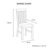 2x Wooden Frame Leatherette in Solid Acacia Wood & Veneer Dining Chairs in Oak Colour - Close-Up Angle