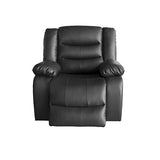 3+1+1 Seater Recliner Sofa In Faux Leather Lounge Couch in Black - Top-Down View