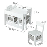 BoPeep Kids Table and Chairs Set Storage - Front View