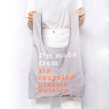 KIND BAG Reusable Bag - Medium| Recycle Grey & Coral - Side View
