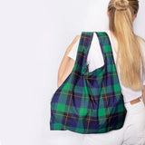 KIND BAG Reusable Bag - Medium| Tartan - Side View