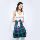 KIND BAG Reusable Bag - Medium| Tartan - Close-Up Angle