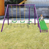 Kahuna Kids 4-Seater Swing Set with Slide Purple Green - Extra Image