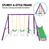 Kahuna Kids 4-Seater Swing Set with Slide Purple Green - Extra Image