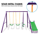 Kahuna Kids 4-Seater Swing Set with Slide Purple Green