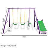 Kahuna Kids 4-Seater Swing Set with Slide Purple Green - Extra Image
