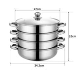 TOQUE Stainless Steel Steamer Meat Vegetable - Front View