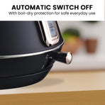Pronti 1.7L Rose Trim Collection Kettle - Black