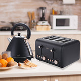 Pronti Rose Trim Collection Toaster & Kettle Bundle - Black - Extra Image