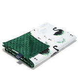La Millou Light Blanket Large 110*140cm JUNGLE SWAN | Green - Top-Down View