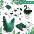 La Millou Light Blanket Large 110*140cm JUNGLE SWAN | Green-2006733452153589761