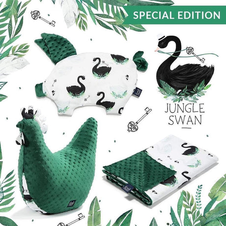 La Millou Light Blanket Large 110*140cm JUNGLE SWAN | Green-2006733452153589761