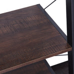 Sarantino Amelia 5-Tier Ladder Shelf in Walnut