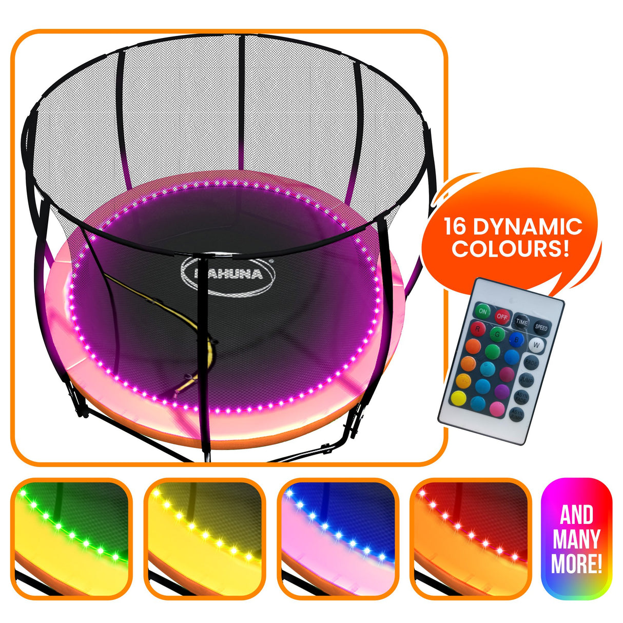 Kahuna LED Kit Suits 14ft-16ft Trampolines Multi-Colour Smart Motion Sensor Lighting with 16 co