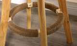 2 Pcs Wooden Bar Stools Swivel Padded Fabric Seat Dining Chairs Beige - Side View