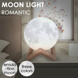 3D Magical Moon Lamp USB LED Night Light Large - Rear View