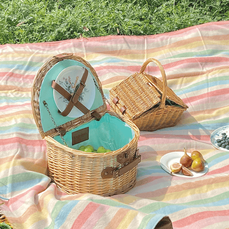 Little Dayz Boutique  Semi Round Picnic Basket-1954803097859657731