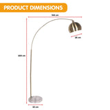 Sarantino Arc Floor Lamp Antique Brass Finish with Marble Base - Extra Image
