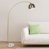 Sarantino Arc Floor Lamp Antique Brass Finish with Marble Base - Extra Image