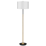 Sarantino Metal Floor Lamp Brushed Brass Finish with White Shade - Extra Image