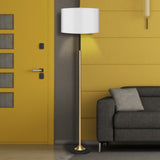 Sarantino Metal Floor Lamp Brushed Brass Finish with White Shade - Extra Image