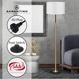 Sarantino Metal Floor Lamp Brushed Brass Finish with White Shade - Extra Image