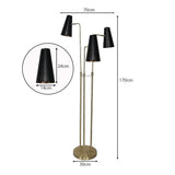 Sarantino Three Metal Shade Floor Lamp - Extra Image