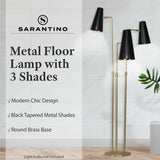Sarantino Three Metal Shade Floor Lamp - Extra Image