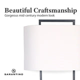 Sarantino Wood Floor Lamp in Cherry Finish - Extra Image