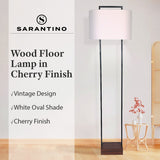 Sarantino Wood Floor Lamp in Cherry Finish - Extra Image