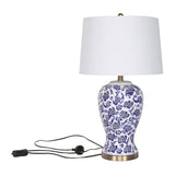 Sarantino Ceramic Floral Base Table Lamp - Front View