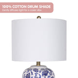 Sarantino Ceramic Floral Base Table Lamp - Top-Down View