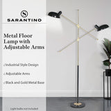 Sarantino Adjustable Two Light Lamp Black and Gold Finish - Extra Image