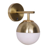 Sarantino Wall Lamp with Gold Metal Base and White Glass Shade - Extra Image