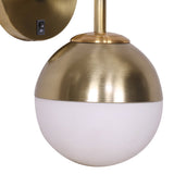 Sarantino Wall Lamp with Gold Metal Base and White Glass Shade - Extra Image
